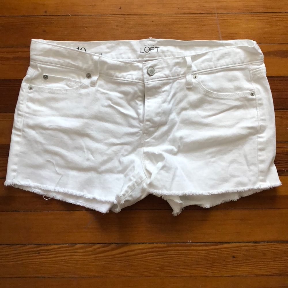 LOFT white jean shorts